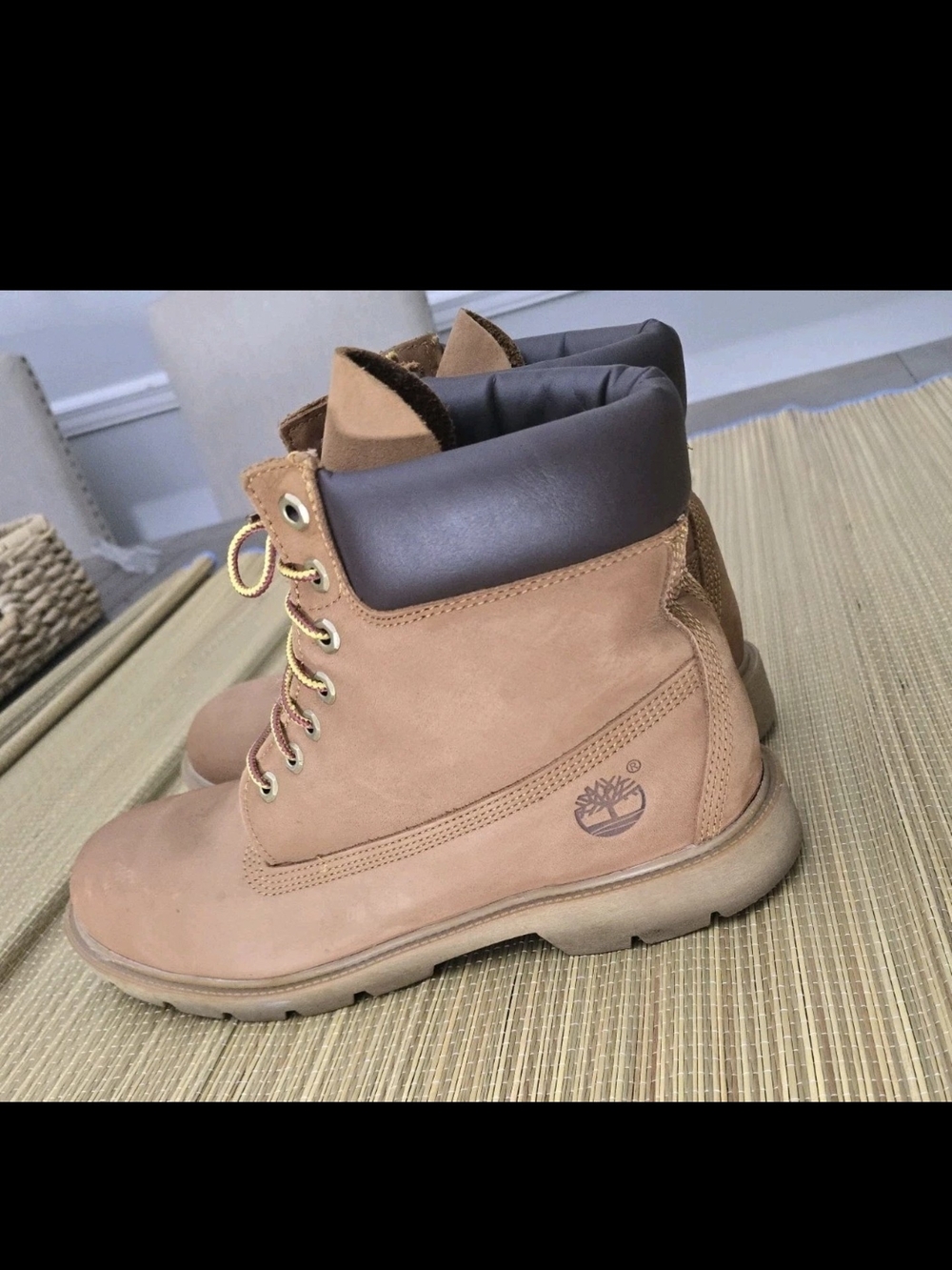 Timberland Wheat/Tan Leather Work Boots with Padded Collar